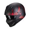 Mentoniera Removibile Casco Scorpion Covert X Tattoo Nero Opaco Rosso -Scorpionsal Negozio scorpion covertx tattoo rosso