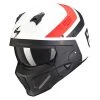 Mentoniera Removibile Casco Scorpion Covert X T-rust Bianco Rosso -Scorpionsal Negozio scorpion covertx trust biancorosso
