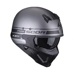Mentoniera Removibile Casco Scorpion Covert X Tussle Argento Opaco Nero -Scorpionsal Negozio scorpion covertx tussle argentomatt 3