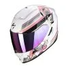 Fibra Casco Scorpion Exo 1400 Air Gaia Bianco Rosa Verde -Scorpionsal Negozio scorpion exo1400air gaia biancorosa