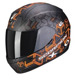 Policarbonato Casco Scorpion Exo 390 Cube Nero Arancio