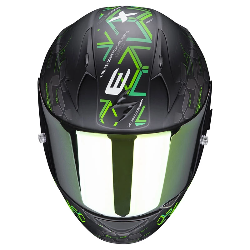 Policarbonato Casco Scorpion Exo 390 Cube Nero Verde 4 Policarbonato Casco Scorpion Exo 390 Cube Nero Verde - immagine 2
