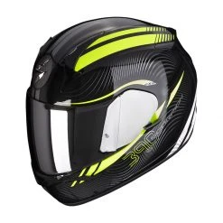 Policarbonato Casco Scorpion Exo 390 Sting Nero Giallo Neon