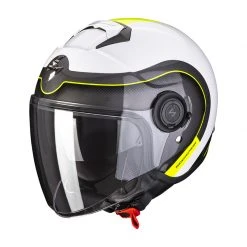 Policarbonato Casco Scorpion Exo City Roll Bianco Giallo Fluo