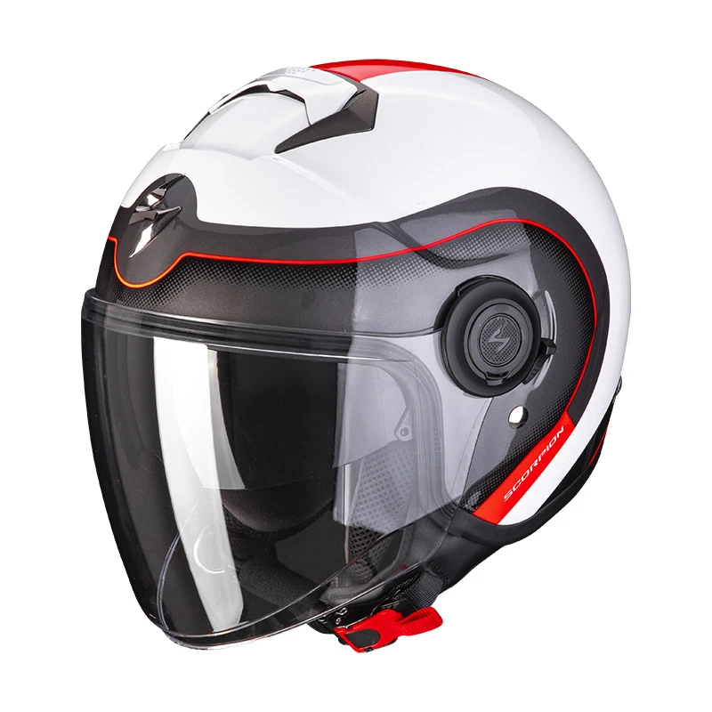 Policarbonato Casco Scorpion Exo City Roll Bianco Rosso 3 Policarbonato Casco Scorpion Exo City Roll Bianco Rosso