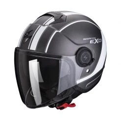 Policarbonato Casco Scorpion Exo City Scoot Argento Opaco Bianco