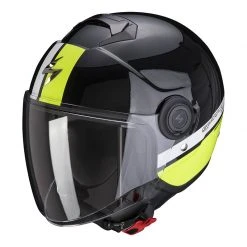 Policarbonato Casco Scorpion Exo City Strada Nero Bianco Giallo