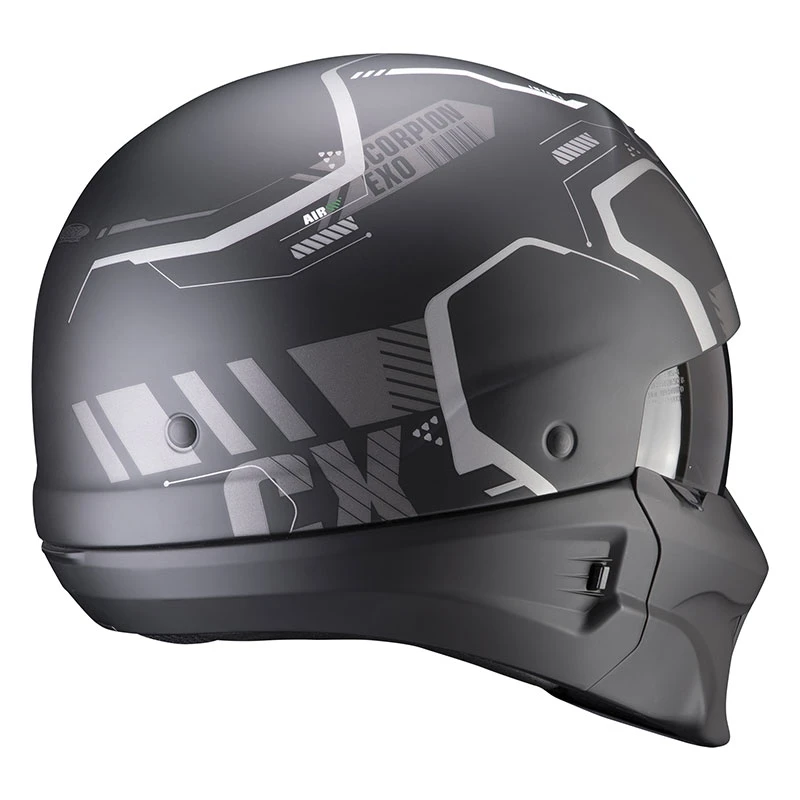 Mentoniera Removibile Casco Scorpion Exo Combat Evo Ram Nero Argento 5 Mentoniera Removibile Casco Scorpion Exo Combat Evo Ram Nero Argento - immagine 3