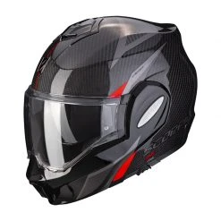 Fibra Casco Modulare Scorpion Exo Tech Carbon Top Rosso