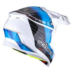 Policarbonato Casco Scorpion Vx-16 Air Gem Bianco Blu -Scorpionsal Negozio scorpion vx16 air gem biancoblu 3