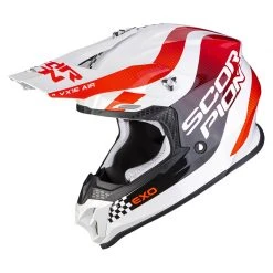 Policarbonato Casco Scorpion Vx-16 Air Soul Bianco Rosso