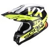 Policarbonato Casco Scorpion Vx-16 Air X Turn Nero Giallo Fluo -Scorpionsal Negozio scorpion vx16air xturn giallo