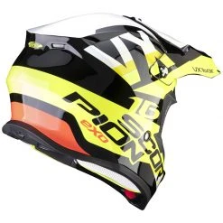 Policarbonato Casco Scorpion Vx-16 Air X Turn Nero Giallo Fluo -Scorpionsal Negozio scorpion vx16air xturn giallo 3