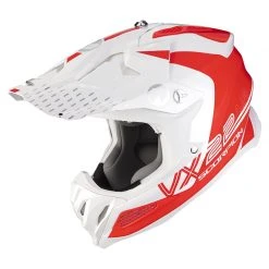Fibra Casco Scorpion Vx-22 Air Ares Bianco Neon Rosso