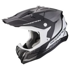Fibra Casco Scorpion Vx-22 Air Attis Nero Opaco Argento